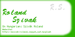 roland szivak business card