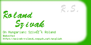 roland szivak business card